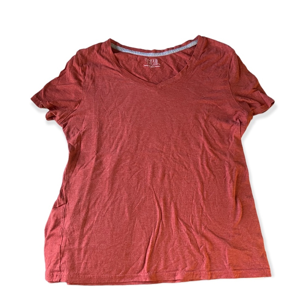 Orange v neck tee shirt womens